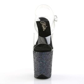 Pleaser Sandalette FLAMINGO-808LG Transparent Schwarz...