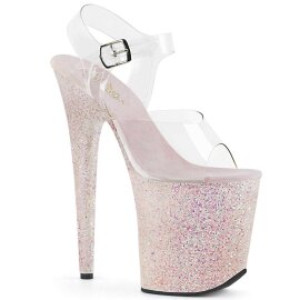 Pleaser Sandalette FLAMINGO-808LG Transparent Silber...