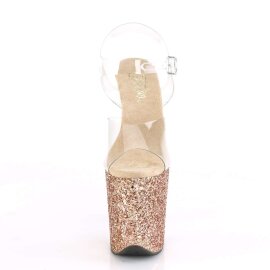 Pleaser Sandalette FLAMINGO-808LG Transparent Rose-Gold...