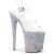 Pleaser Sandalette FLAMINGO-808LG Transparent Silber Multi Glitter EU-35 / US-5