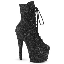 Pleaser ADORE-1020GWR Plateau Ankle Boots Glitter Black...