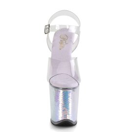 Pleaser Sandalette FLAMINGO-808MC Transparent Lavendel...