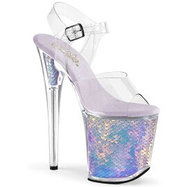 Pleaser Sandalette FLAMINGO-808MC Transparent Lavendel...