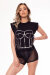 Paradise Chick Medusa T-Shirt Korsett Metallic Schwarz M