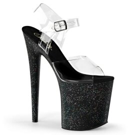 Pleaser Sandalette FLAMINGO-808MG Transparent Schwarz...