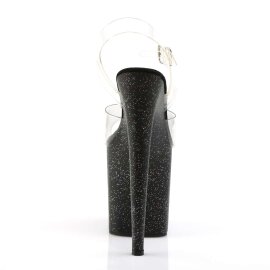 Pleaser Sandalette FLAMINGO-808MG Transparent Schwarz EU-35 / US-5
