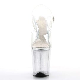 Pleaser Sandalette FLAMINGO-808MMG Transparent Silber...