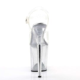 Pleaser Sandalette FLAMINGO-808MMG Transparent Silber EU-35 / US-5