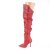 Pleaser CLASSIQUE-3011 Overknee Stiefel Kunstleder Rot EU-39 / US-9