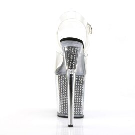 Pleaser Sandalette FLAMINGO-808SRS Transparent Silber EU-35 / US-5