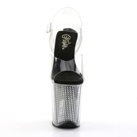 Pleaser Sandalette FLAMINGO-808SRS Transparent Silber EU-38 / US-8