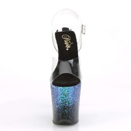 Pleaser Sandalette FLAMINGO-808SS Transparent Schwarz...