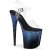 Pleaser Sandalette FLAMINGO-808SS Transparent Schwarz Blau Multi Glitter EU-38 / US-8