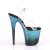 Pleaser Sandalette FLAMINGO-808SS Transparent Schwarz Blau Multi Glitter EU-38 / US-8