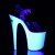 Pleaser Sandalette FLAMINGO-808SW Transparent Neon-Weiß EU-36 / US-6