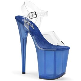 Pleaser Sandalette FLAMINGO-808T Transparent Blau EU-35 /...