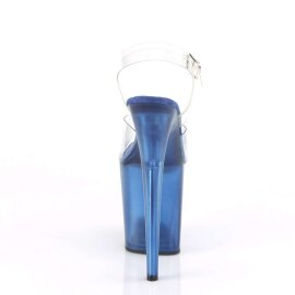 Pleaser Sandalette FLAMINGO-808T Transparent Blau EU-35 / US-5