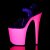 Pleaser Sandalette FLAMINGO-808UV Transparent Neon-Pink EU-35 / US-5