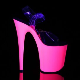 Pleaser Sandalette FLAMINGO-808UV Transparent Neon-Pink EU-37 / US-7