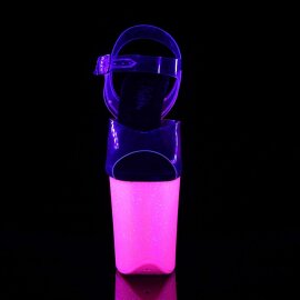 Pleaser Sandalette FLAMINGO-808UVG Transparent Neon-Pink...