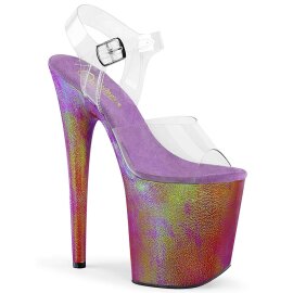 Pleaser Sandalette FLAMINGO-808WR Transparent Lila...