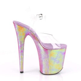 Pleaser Sandalette FLAMINGO-808WR Transparent Lila Hologram EU-35 / US-5