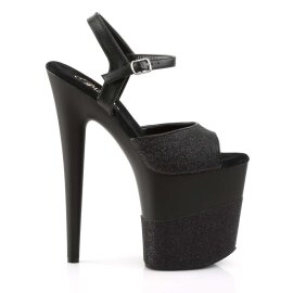 Pleaser Sandalette FLAMINGO-809-2G Schwarz Glitter EU-37 / US-7