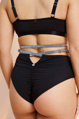 Lunalae Shorts Low Waist Riley Diamante Schwarz XL