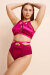 Lunalae Top Katherine Cross Over Satin Magenta XL