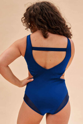 Lunalae Bodysuit Isabella Cut Out Mesh Navy S