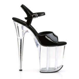 Pleaser Sandalette FLAMINGO-809 Schwarz Transparent EU-35 / US-5
