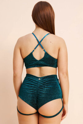 Lunalae Shorts Lure You High Waist Ocean Shimmer M