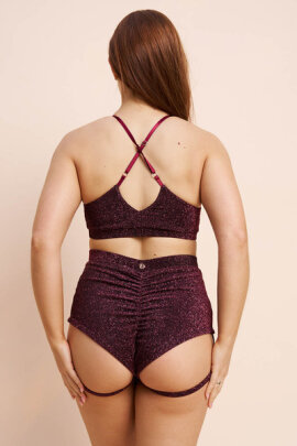 Lunalae Shorts Lure You High Waist Coral Shimmer S