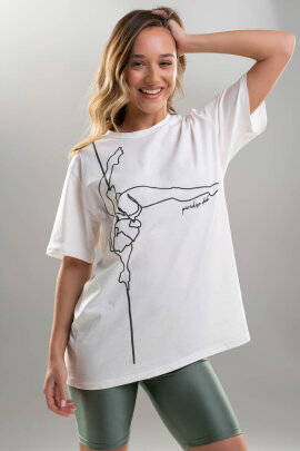 Paradise Chick Supreme Pole Dancer T-Shirt Creme XS/S