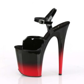 Pleaser Sandalette FLAMINGO-809BR-H Schwarz Rot Chrom EU-38 / US-8