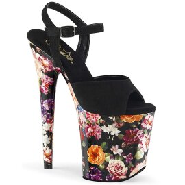Pleaser Sandalette FLAMINGO-809WR Schwarz Flower EU-35 /...