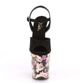 Pleaser Sandalette FLAMINGO-809WR Schwarz Flower EU-37 /...