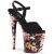 Pleaser Sandalette FLAMINGO-809WR Schwarz Flower EU-37 / US-7