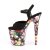 Pleaser Sandalette FLAMINGO-809WR Schwarz Flower EU-37 / US-7