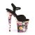 Pleaser Sandalette FLAMINGO-809WR Schwarz Flower EU-37 / US-7