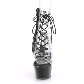 Pleaser Stiefelette ASPIRE-600-30 Transparent Schwarz...