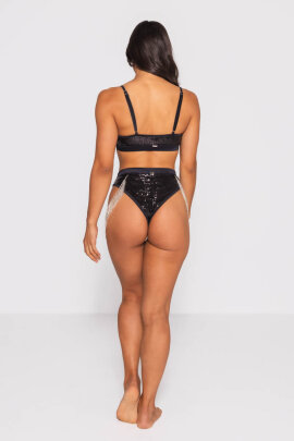 AMBR Designs Hook Crop Top Onyx Luxe L