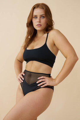 Lunalae Shorts High Waist Blake Mesh Schwarz L