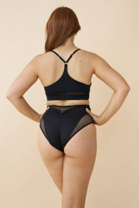 Lunalae Shorts High Waist Blake Mesh Schwarz XL