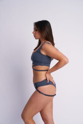 Lunalae Shorts Low Waist Kehlani Stahlblau