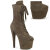 Pleaser ADORE-1045VEL Plateau Stiefeletten Samt Grün Braun EU-41 / US-11