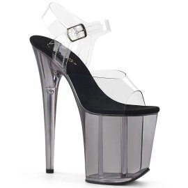 Pleaser Sandalette FLAMINGO-808T Transparent Silber Smoke...
