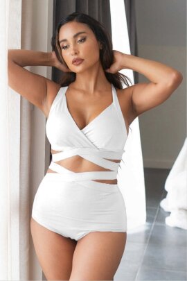 Lunalae Shorts High Waist Tara Weiß XL