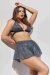 Lunalae Top Follow Me Silber–Schwarz Pleat Mesh XL