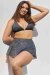 Lunalae Top Follow Me Silber–Schwarz Pleat Mesh XL